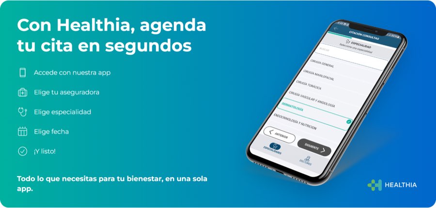 Healthia: agenda tu cita en segundos